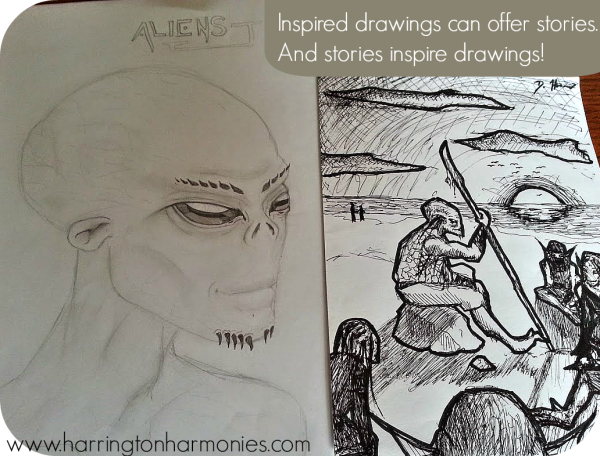 How to Homeschool Artistic Children. Stories inspire drawings. And Drawings inspire stories. | Harrington Harmonies