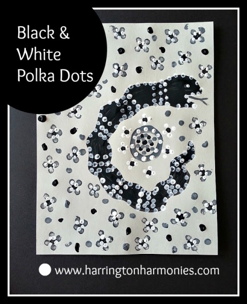 Black and White Art Party- Idea for polka dot art. | Harrington Hamronies