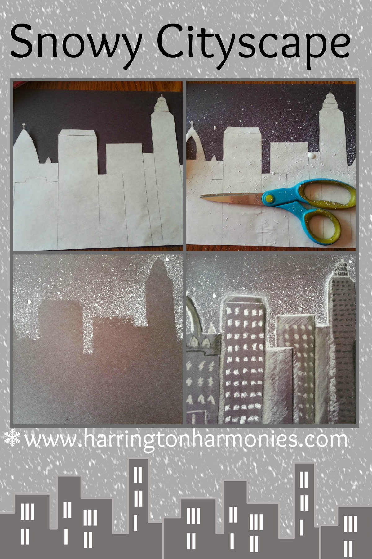  Snow Night Cityscape project idea. | Harrington Harmonies