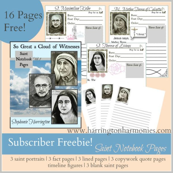 Free Saint Notebook Pages